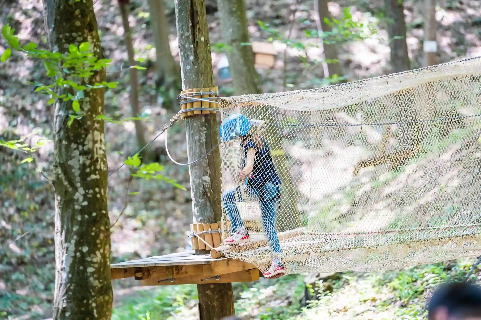 parinti și copii în parc de aventură buzău